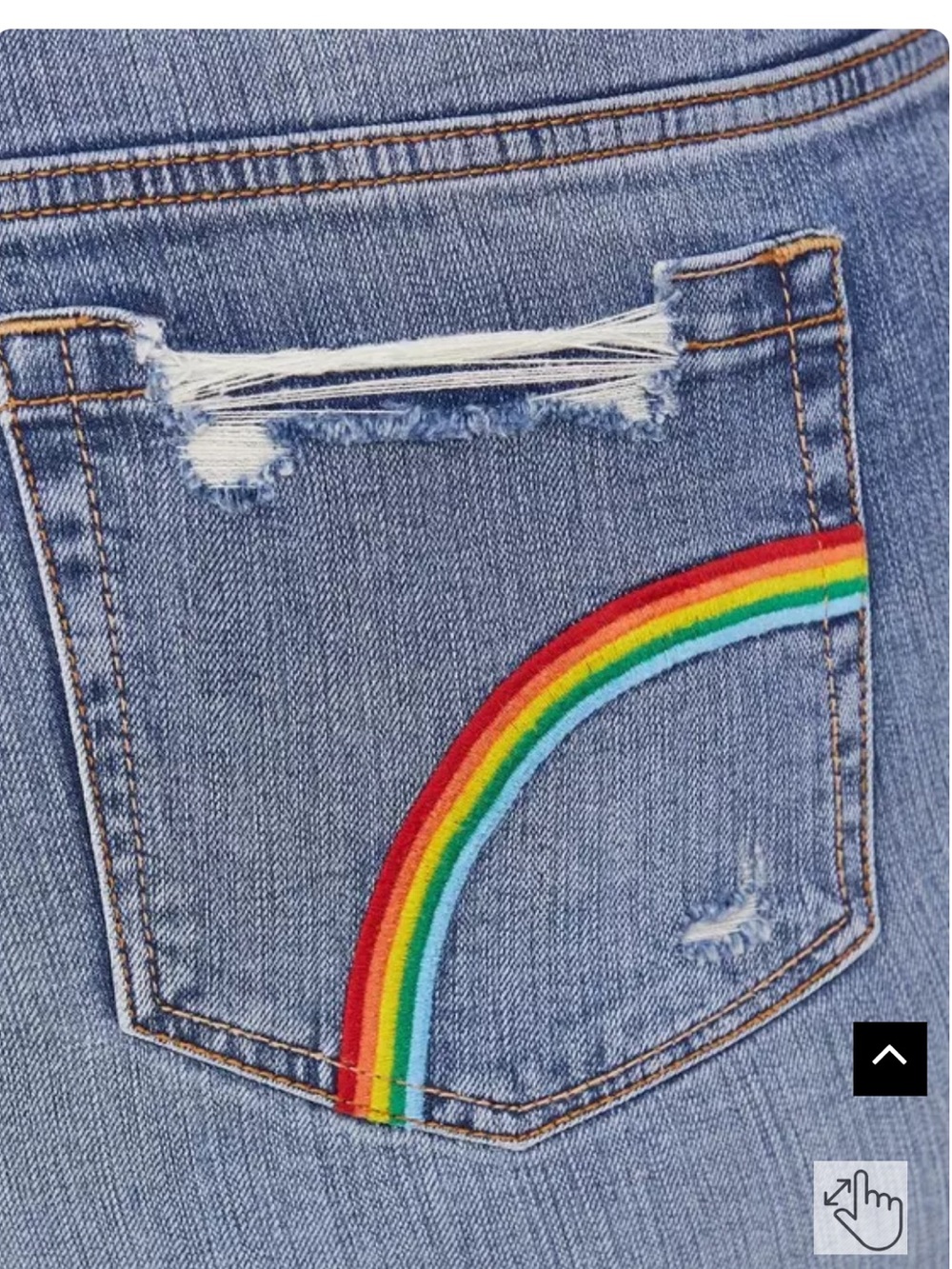 torrid Light Wash Denim Shorts with Rainbow Back Pocket - Picture 5 of 8